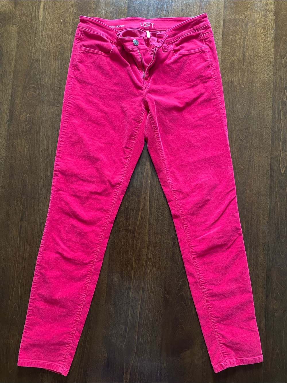 LOFT Pink Skinny Corduroy Jeans - Bright Pink Women’s Jeans